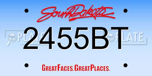 2455BT South Dakota License Plate
