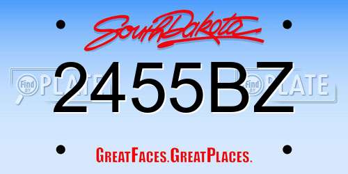 2455BZ South Dakota License Plate