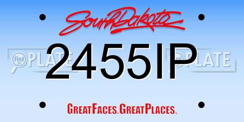 2455IP South Dakota License Plate