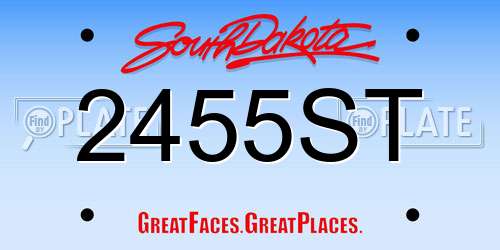 2455ST South Dakota License Plate
