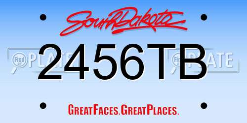 2456TB South Dakota License Plate