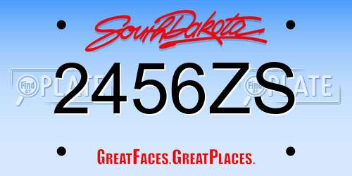 2456ZS South Dakota License Plate