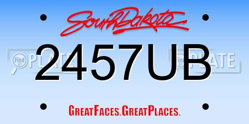 2457UB South Dakota License Plate