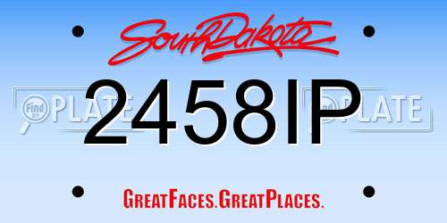 2458IP South Dakota License Plate