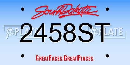 2458ST South Dakota License Plate