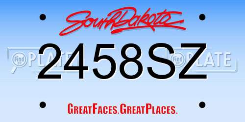 2458SZ South Dakota License Plate