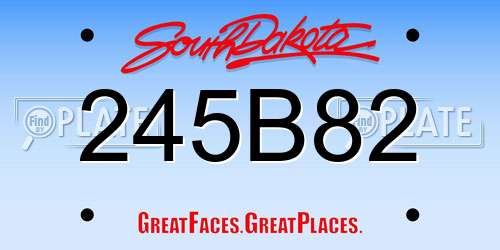 245B82 South Dakota License Plate