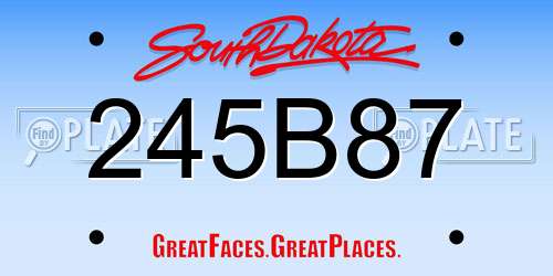 245B87 South Dakota License Plate