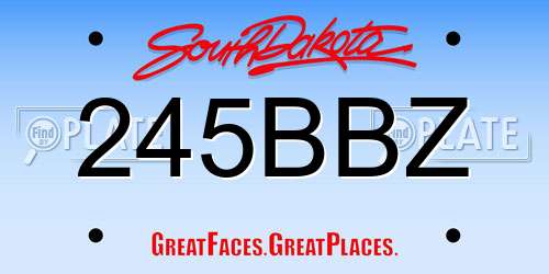 245BBZ South Dakota License Plate