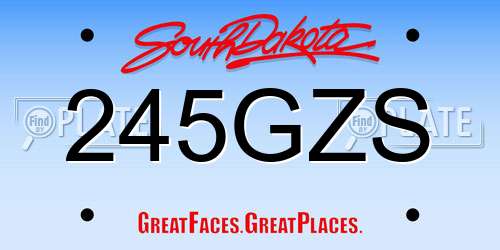 245GZS South Dakota License Plate