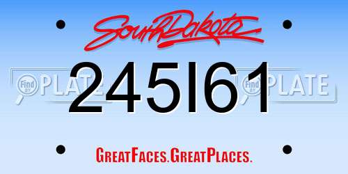 245I61 South Dakota License Plate