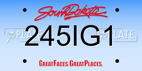 245IG1 South Dakota License Plate