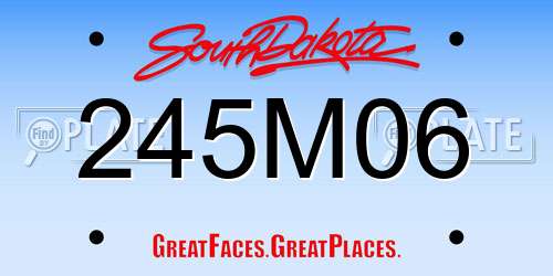 245M06 South Dakota License Plate