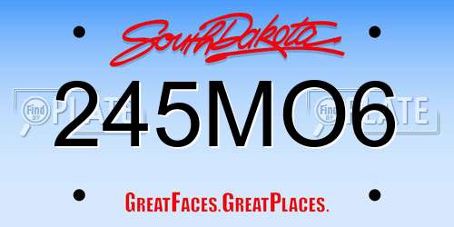245MO6 South Dakota License Plate