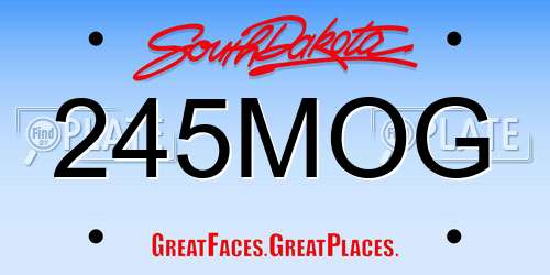 245MOG South Dakota License Plate