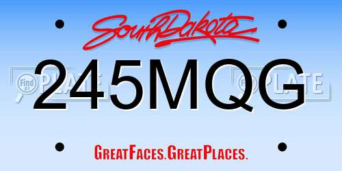 245MQG South Dakota License Plate