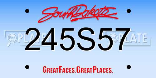 245S57 South Dakota License Plate