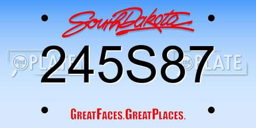 245S87 South Dakota License Plate