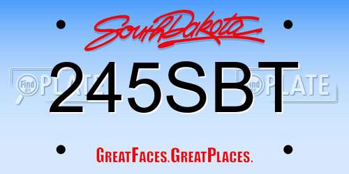 245SBT South Dakota License Plate