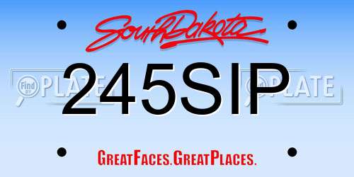 245SIP South Dakota License Plate