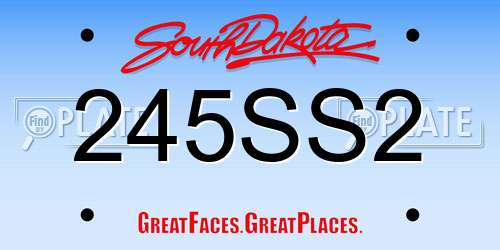 245SS2 South Dakota License Plate