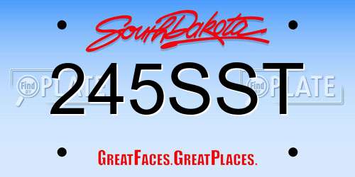 245SST South Dakota License Plate