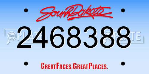 2468388 South Dakota License Plate