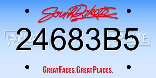 24683B5 South Dakota License Plate