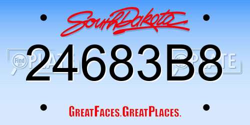 24683B8 South Dakota License Plate