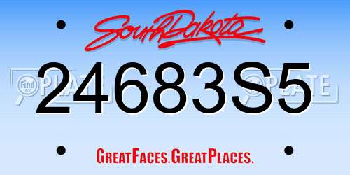 24683S5 South Dakota License Plate