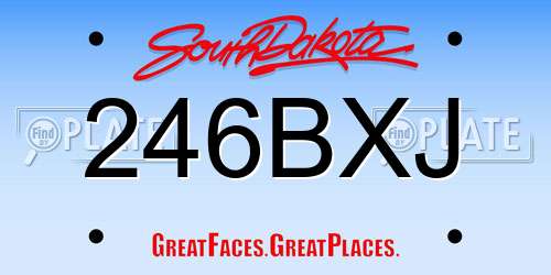 246BXJ South Dakota License Plate