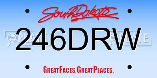 246DRW South Dakota License Plate