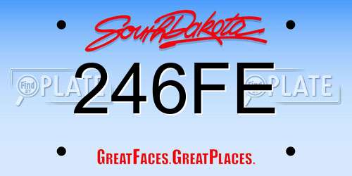 246FE South Dakota License Plate
