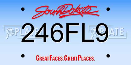 246FL9 South Dakota License Plate