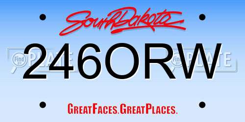 246ORW South Dakota License Plate