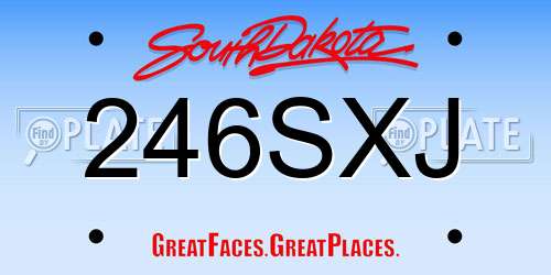 246SXJ South Dakota License Plate