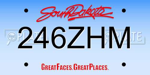 246ZHM South Dakota License Plate