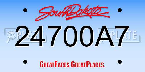 24700A7 South Dakota License Plate