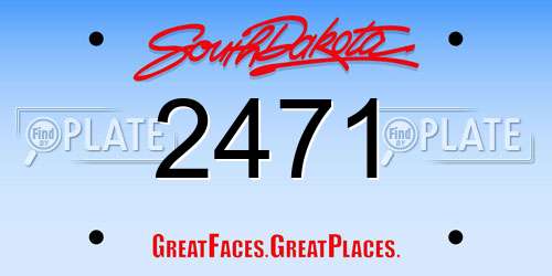 2471 South Dakota License Plate