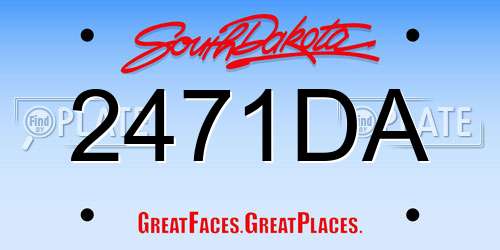 2471DA South Dakota License Plate