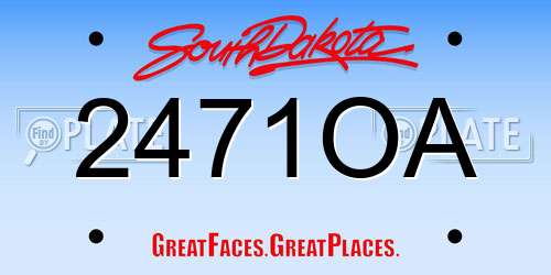2471OA South Dakota License Plate