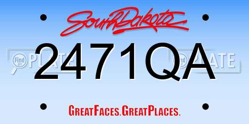 2471QA South Dakota License Plate