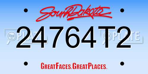 24764T2 South Dakota License Plate