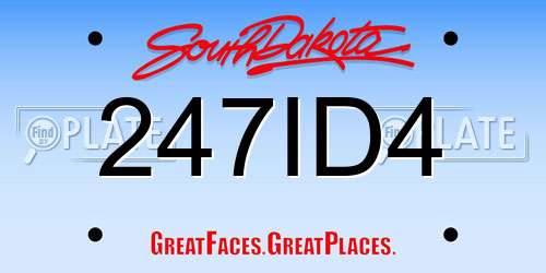 247ID4 South Dakota License Plate