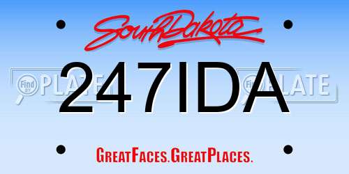247IDA South Dakota License Plate