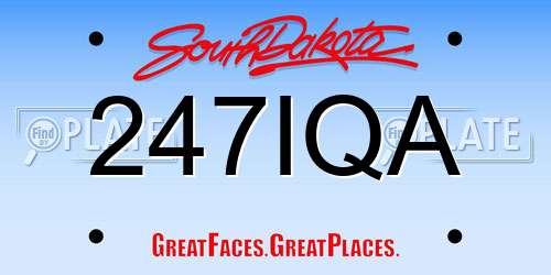247IQA South Dakota License Plate