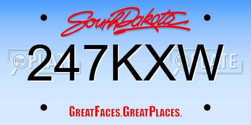 247KXW South Dakota License Plate