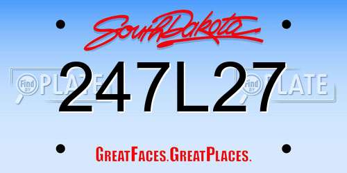 247L27 South Dakota License Plate