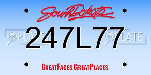 247L77 South Dakota License Plate
