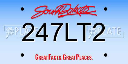 247LT2 South Dakota License Plate